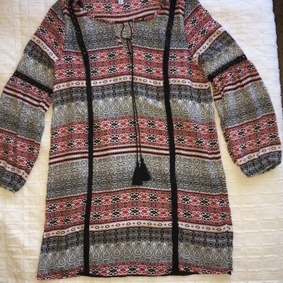 NWOT Jack by BB Dakota Boho Red & Black Dress Sz S - Picture 7 of 8